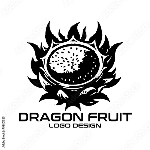 Dragon Fruit Vector Logo Design photo