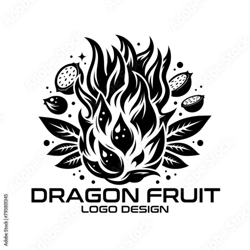Dragon Fruit Vector Logo Design photo