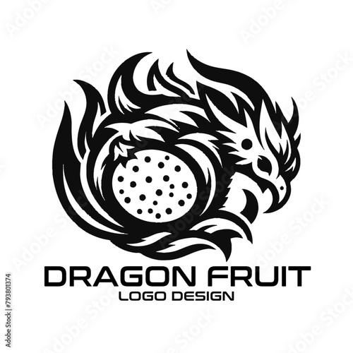 Dragon Fruit Vector Logo Design photo