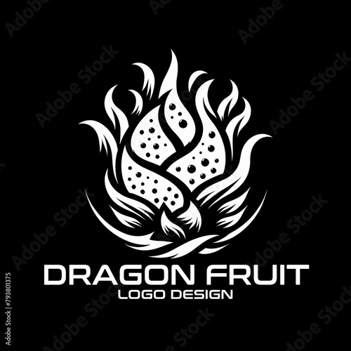 Dragon Fruit Vector Logo Design photo