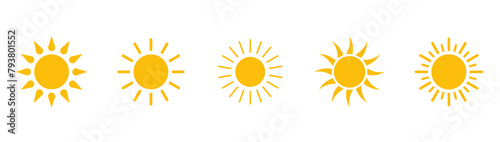 Sun icons collection. Sunshine vector sign. Vector illustration