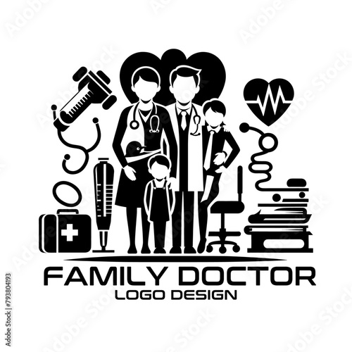 Family Doctor Vector Logo Design photo