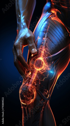 A sports medicine doctor evaluating an athletes injury, in a specialized sports clinic, focused and dynamic, digital medical illustration, avoid showing severe injury details