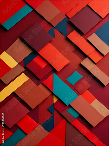 Abstract geometric vector background in colorful shades or shade of different colors