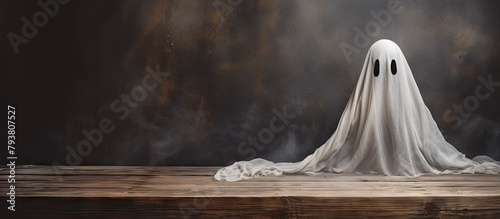 Ghost on wooden platform photo