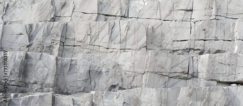 Rock wall of white marble