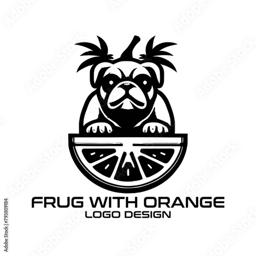 Frug With Orange Vector Logo Design photo