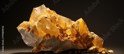 Close-up of rock with abundant yellow crystals