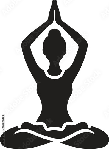 Female yoga silhouette vector illustration. Fitness Concept. Healthy lifestyle.