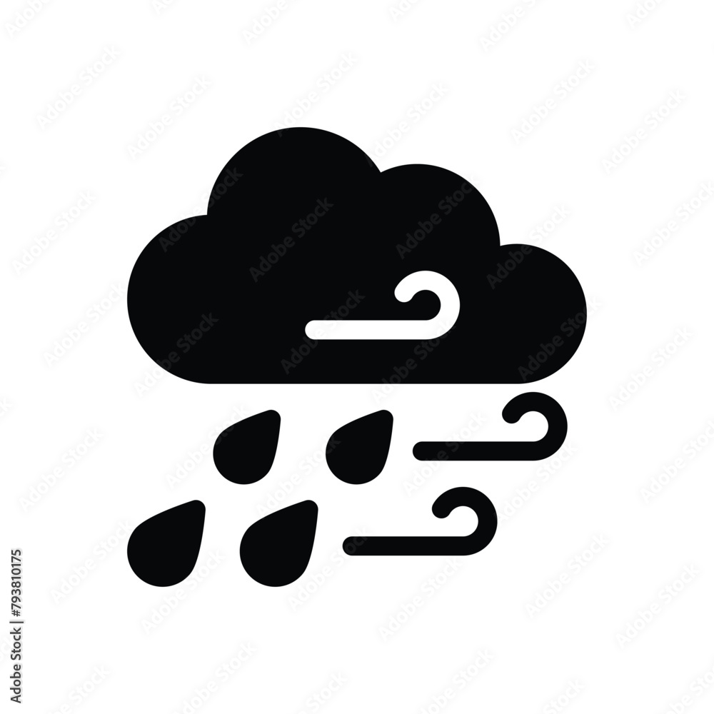 Windy Rain vector icon Windy Rain vector icon