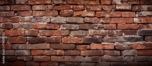 A wall constructed of various bricks photo