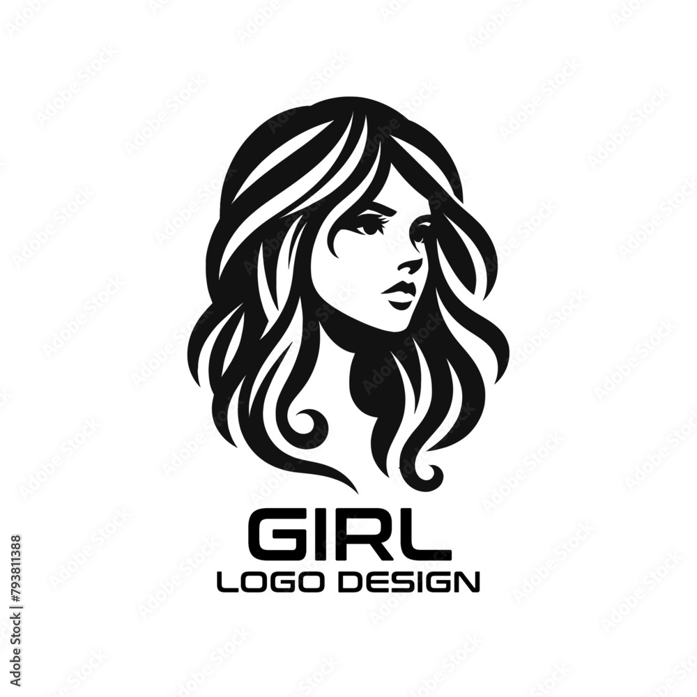 Girl Vector Logo Design Girl Vector Logo Design
