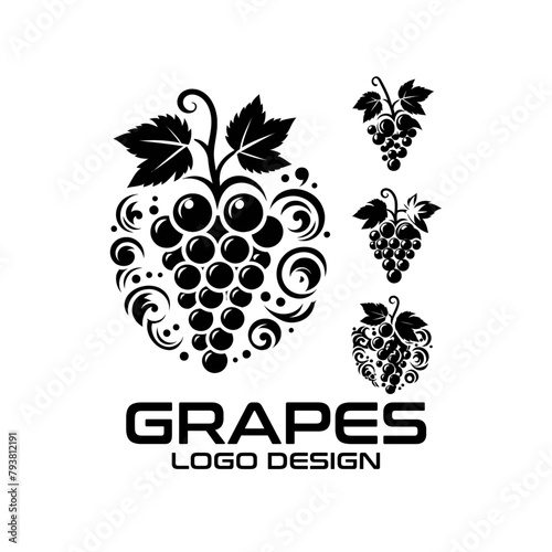 Grapes Vector Logo Design 