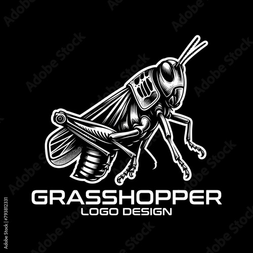 Grasshopper Vector Logo Design photo