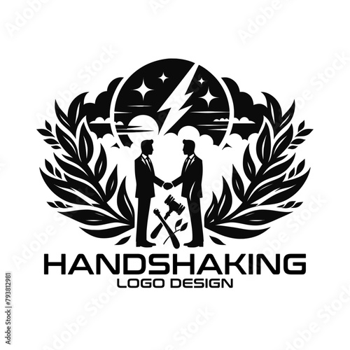 Handshaking Vector Logo Design