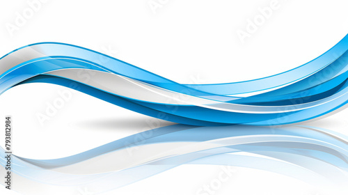 A blue and white wave with a white background. The blue and white color scheme gives the image a calming and serene mood