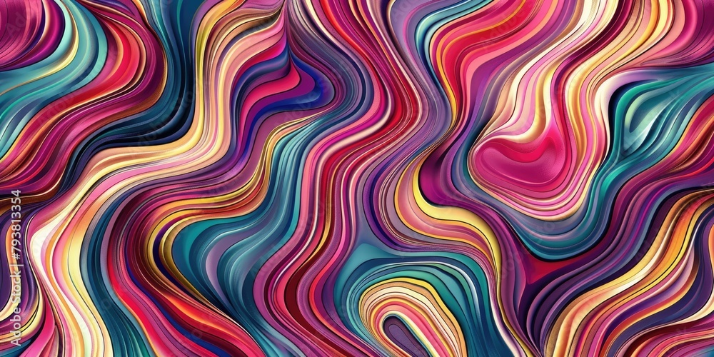 a captivating stock image of a seamless pattern, showcasing intricate wavy lines in vibrant colors, perfect for adding depth to any creative project illustration