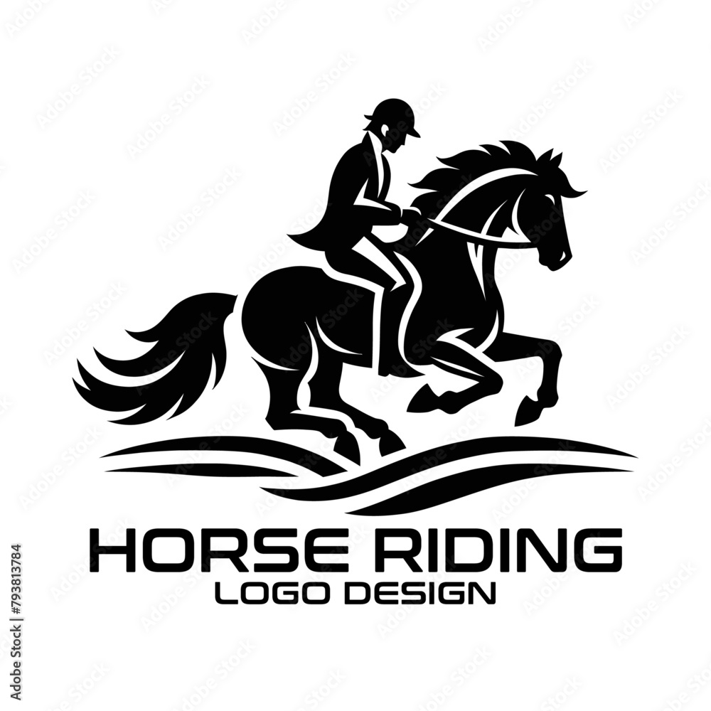 Horse Riding Vector Logo Design Horse Riding Vector Logo Design