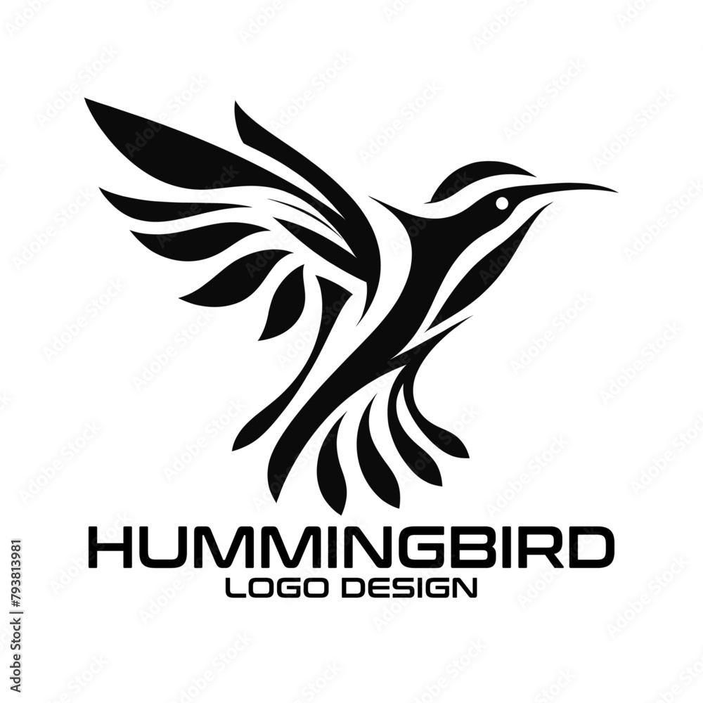 Fototapeta premium Hummingbird Vector Logo Design