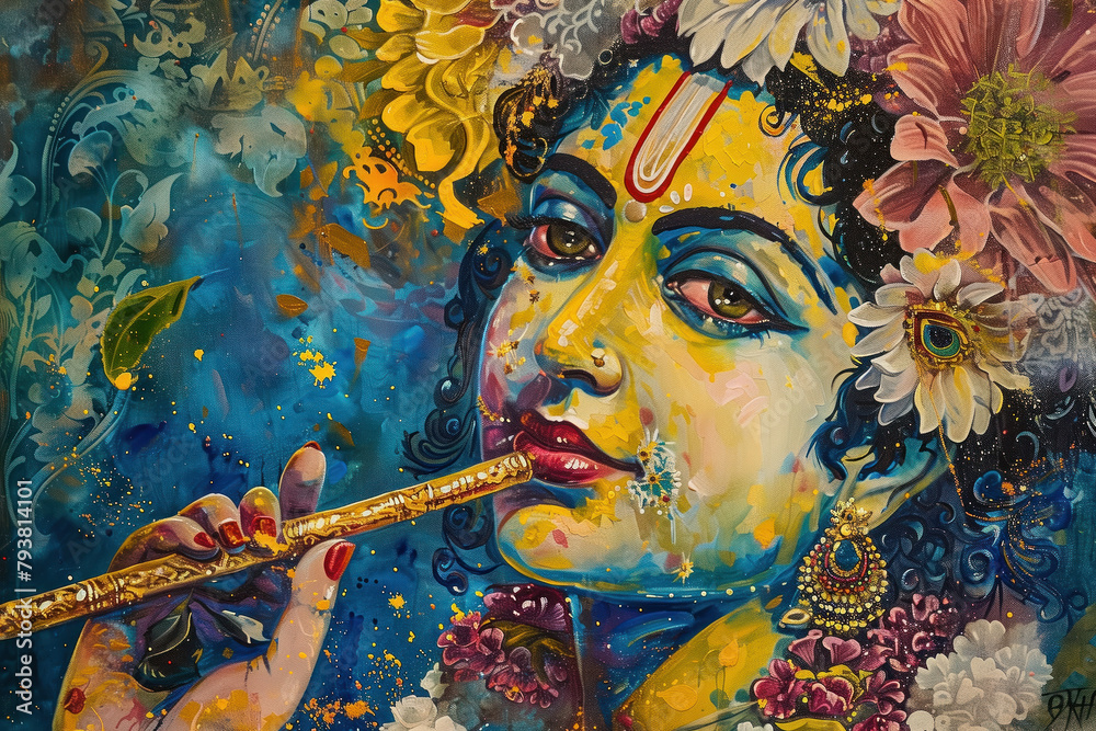 Painting of Krishna, Generative AI