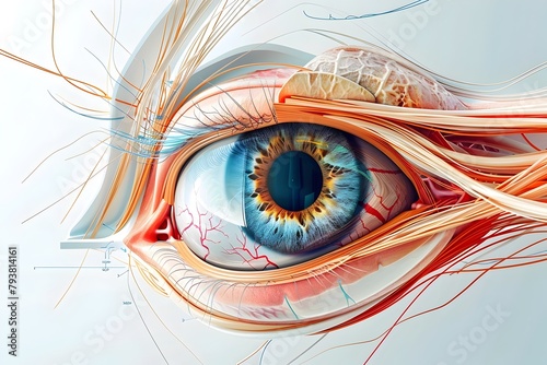 Intricate Digital Render of Eye Anatomy and Biological Structure photo