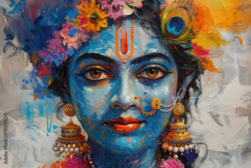 Painting of Krishna  Generative AI