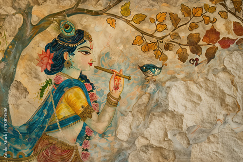 Painting of Krishna, Generative AI