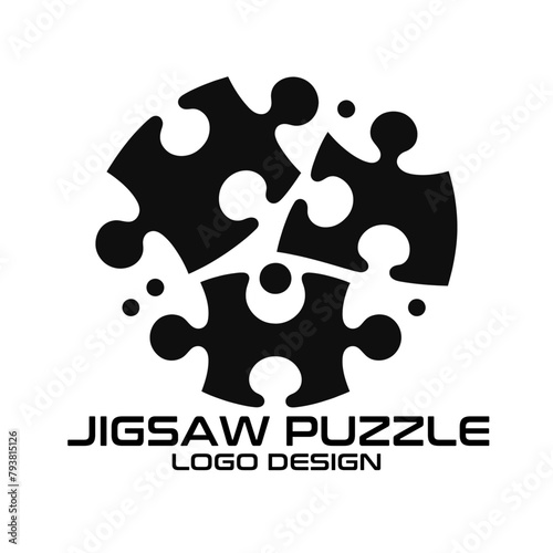 Jigsaw Puzzle Vector Logo Design photo