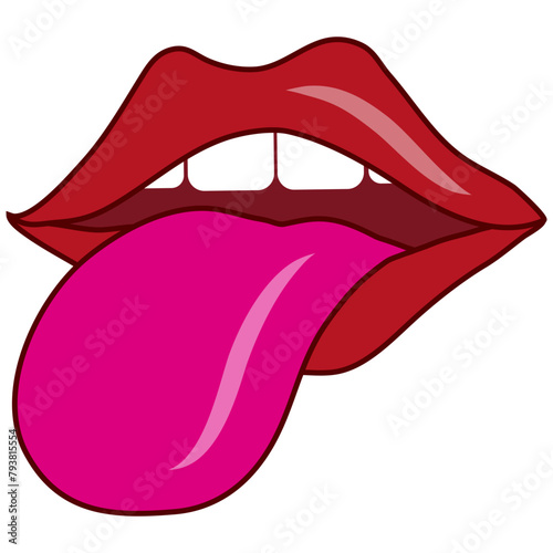 lips, vector smile, kiss concept, sexy lips, open mouth, tongue and teeth sign, lips logo, vector artwork