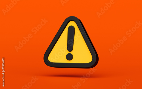 Warning sign on orange background