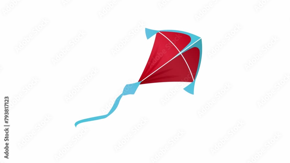 Animation Kite. Transparent background with alpha channel 
