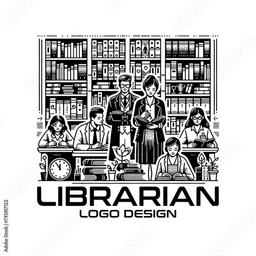 Librarian Vector Logo Design