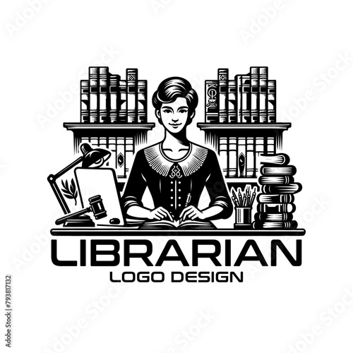 Librarian Vector Logo Design