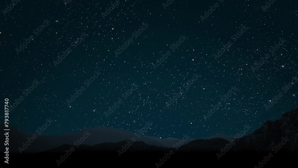  mountain. backgrounds night sky with stars and moon and clouds. 