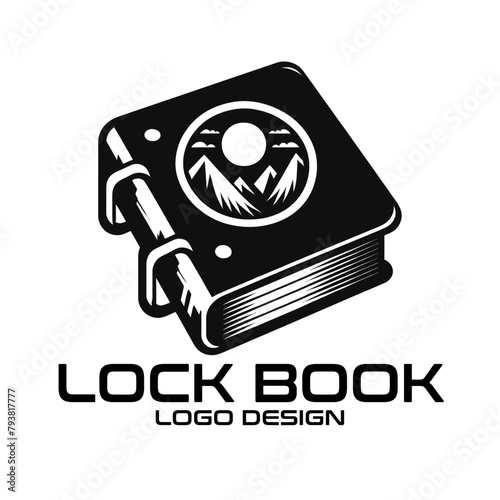 Lock Book Vector Logo Design