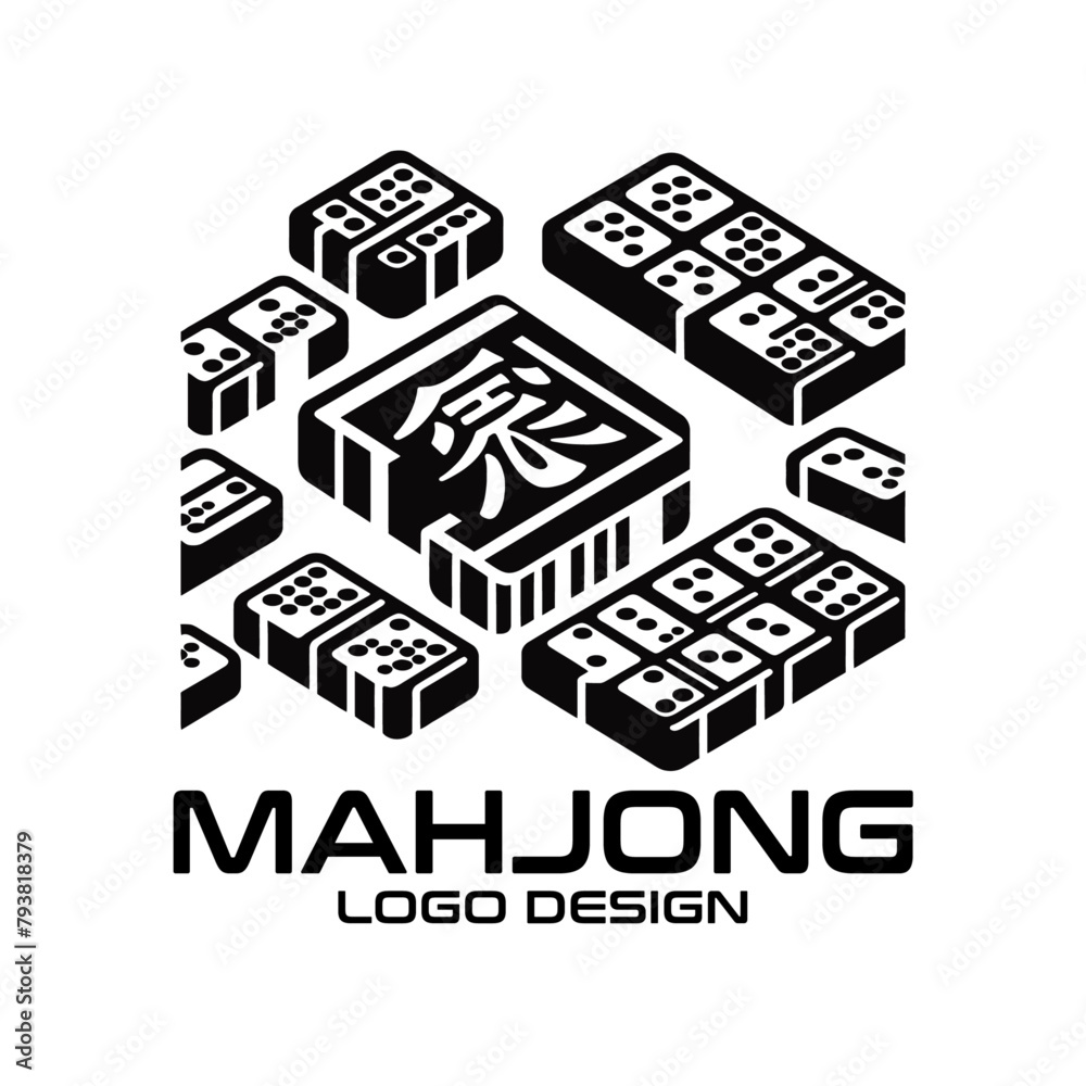 Obraz premium Mahjong Vector Logo Design