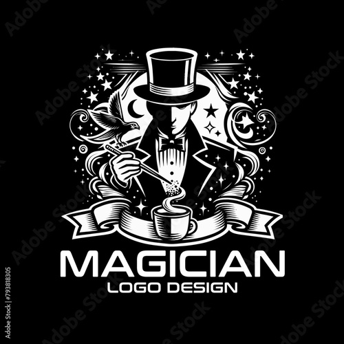 Magician Vector Logo Design photo