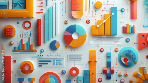 Comparing productivity software features visually with colorful charts and icons.