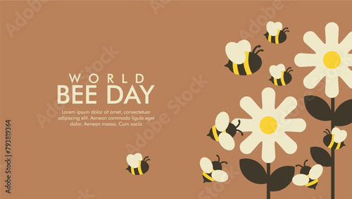 vector world bee day background template