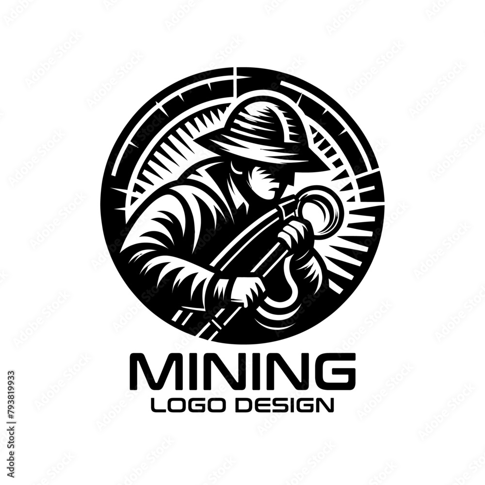 Obraz premium Mining Vector Logo Design
