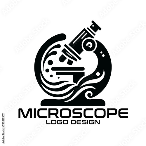 Microscope Vector Logo Design 