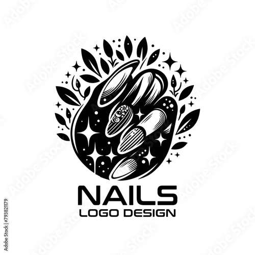 Nails Vector Logo Design photo