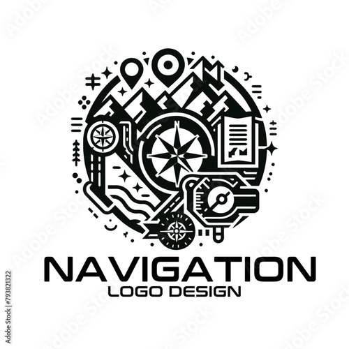 Navigation Vector Logo Design photo