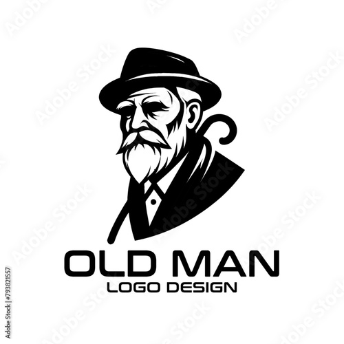 Old Man Vector Logo Design