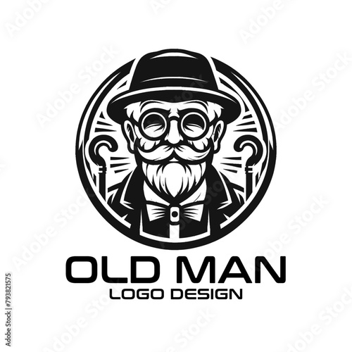 Old Man Vector Logo Design