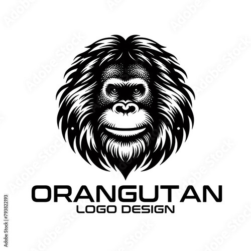 Orangutan Vector Logo Design photo