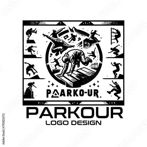 Parkour Vector Logo Design