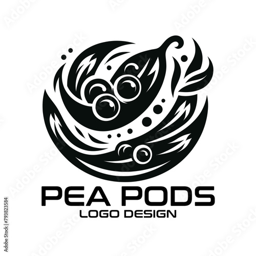 Pea Pods Vector Logo Design photo