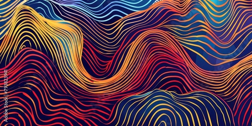 Illustrate a visually striking vector graphic of abstract wavy lines forming an intricate seamless pattern  ideal for use in digital art  web design  or print media.