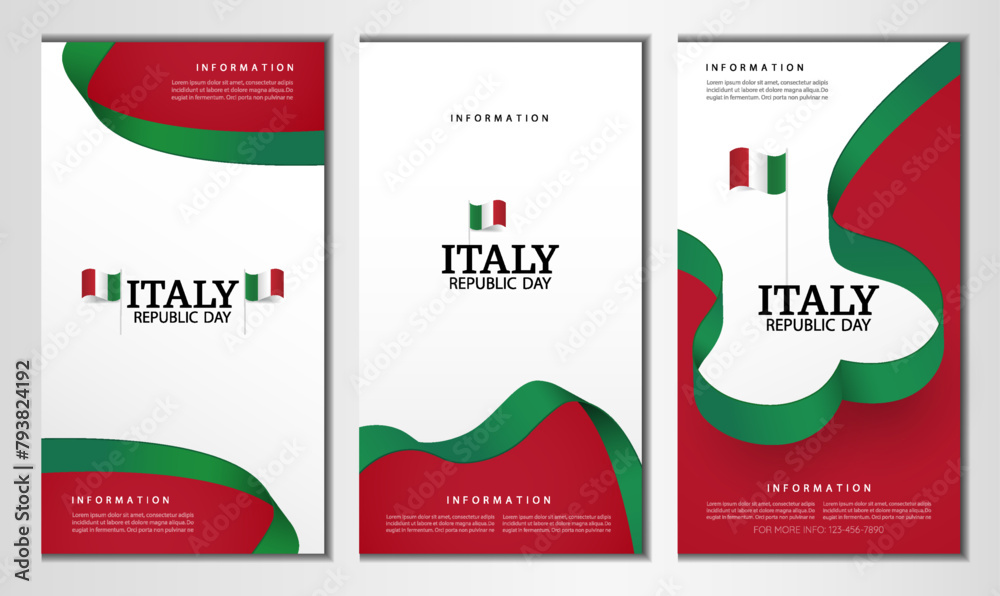Republic Day Italy. Banner set. Vector Illustration
Republic Day Italy. Banner set. Vector Illustration